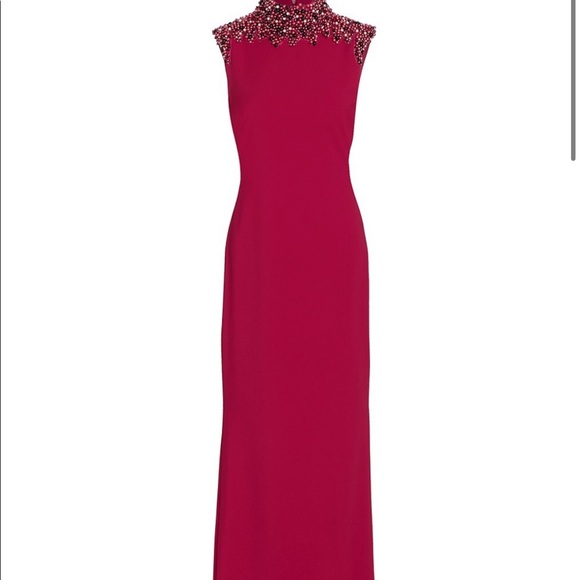 Badgley Mischka Beaded Mock Neck Gown - Picture 2 of 9